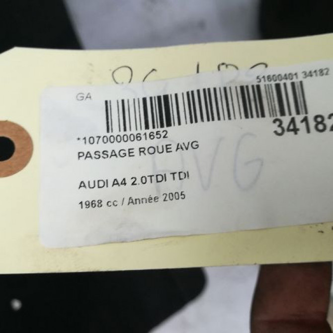 Passage roue avg occasion AUDI A4 II Phase 2 09-2004->04-2008 2.0 TDi 140ch 2