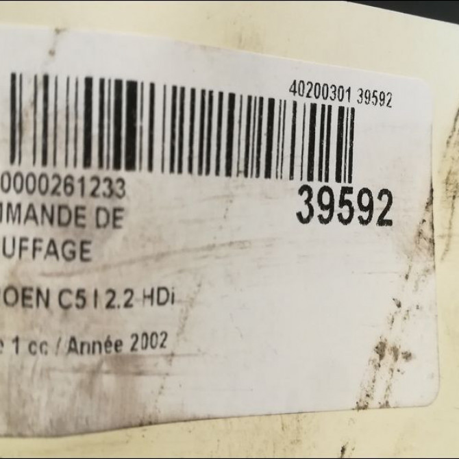 Commande de chauffage occasion CITROEN C5 I Phase 1 03-2001->09-2004 2.2 HDi 3