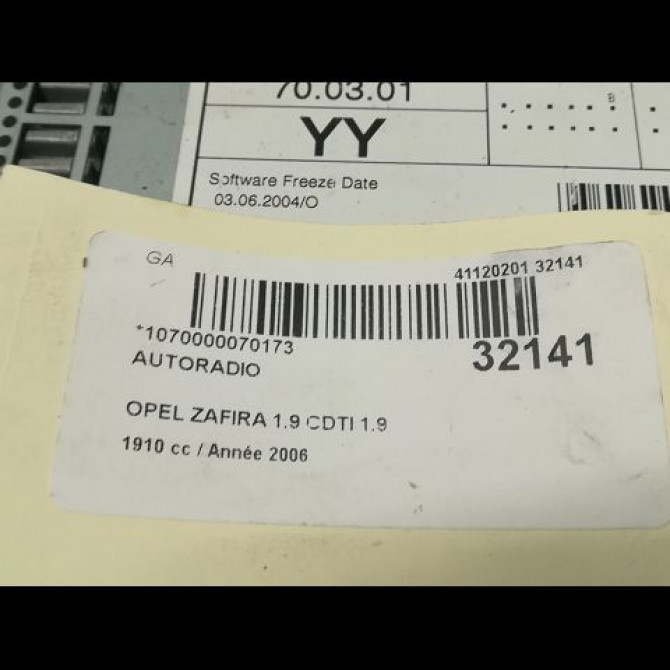 Autoradio occasion OPEL ZAFIRA II Phase 1 07-2005->12-2007 1.9 CDTI 120ch 13251046 4