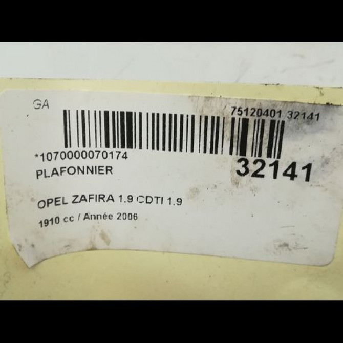 Plafonnier occasion OPEL ZAFIRA II Phase 1 07-2005->12-2007 1.9 CDTI 120ch 8972943 4