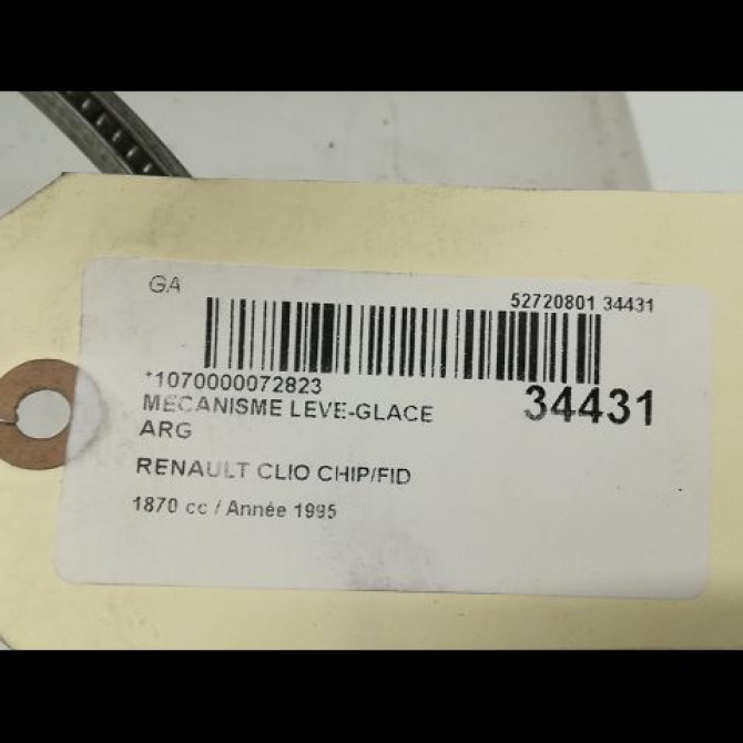 Mecanisme leve-glace arrière gauche occasion RENAULT CLIO I Phase 1 06-1990->03-1994 1.9 D 7700799421 4