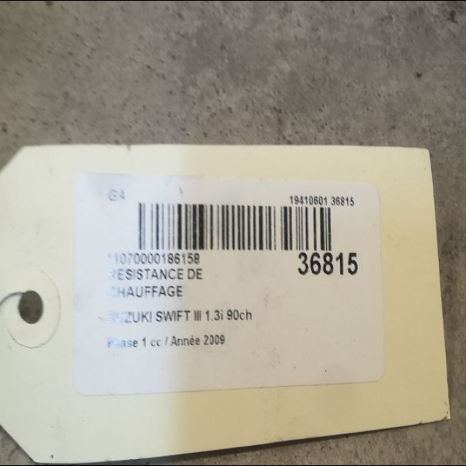 Resistance de chauffage occasion SUZUKI SWIFT III Phase 1 03-2005->09-2011 1.3i 90ch 3