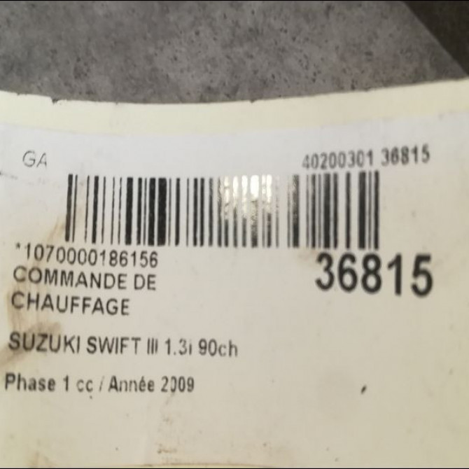 Commande de chauffage occasion SUZUKI SWIFT III Phase 1 03-2005->09-2011 1.3i 90ch 3