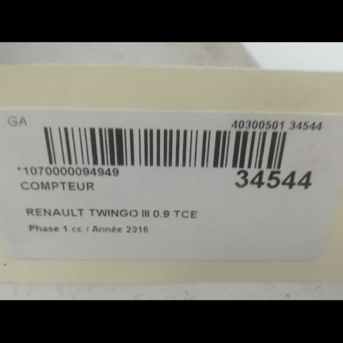 Compteur occasion RENAULT TWINGO III Phase 1 06-2014->... 0.9 TCE 12v 90ch 248217641R 4