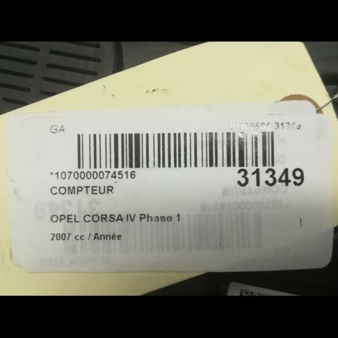 Compteur occasion OPEL CORSA IV Phase 1 09-2006->12-2010 13268441 4