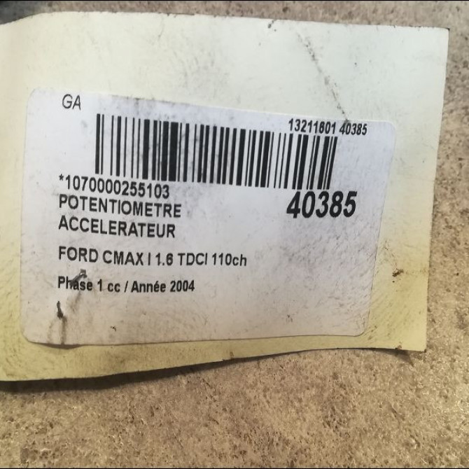 Potentiometre accelerateur occasion FORD CMAX I Phase 1 09-2003->03-2007 1.6 TDCI 110ch 3