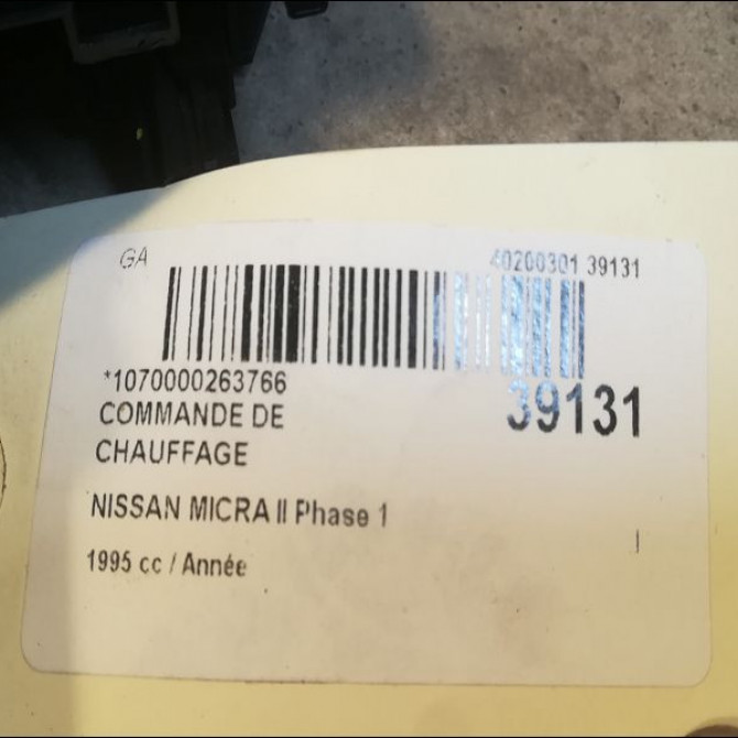 Commande de chauffage occasion NISSAN MICRA II Phase 1 10-1992->09-1996 2751598B00 3
