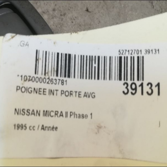 Poignee int porte avg occasion NISSAN MICRA II Phase 1 10-1992->09-1996 806714F100 2