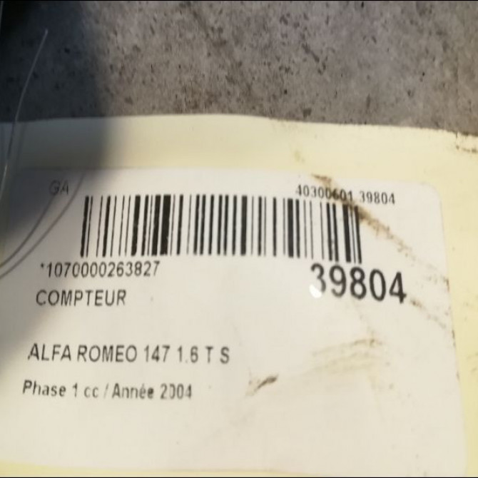Compteur occasion ALFA ROMEO 147 Phase 1 09-2000->09-2004 1.6 T S 120ch 156063214 3