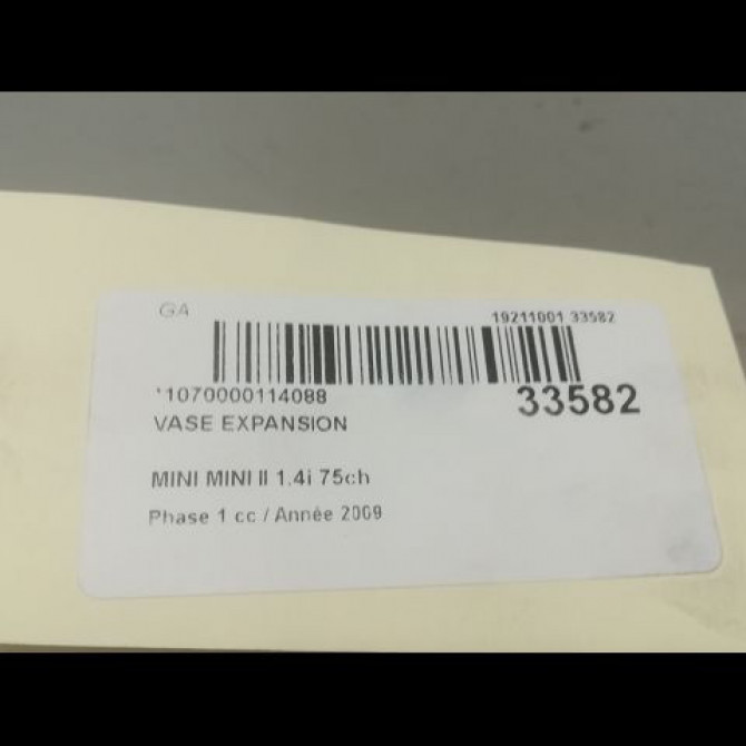Vase expansion occasion MINI MINI II Phase 1 09-2006->12-2010 1.4i 75ch 17137823626 3
