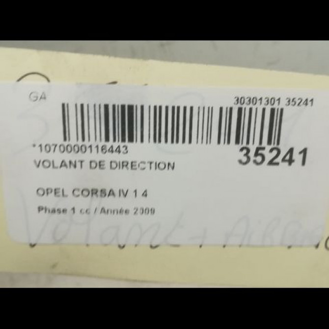 Volant de direction occasion OPEL CORSA IV Phase 1 09-2006->12-2010 1.4 TWINPORT 90ch 13296532 3