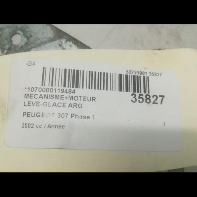 Mecanisme+moteur leve-glace arg occasion PEUGEOT 307 Phase 1 04-2001->06-2005 9223A2 4