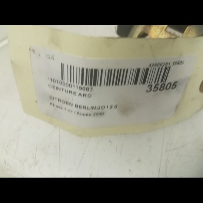 Ceinture arrière droite occasion CITROEN BERLINGO I Phase 1 09-1996->11-2002 2.0 HDi 4