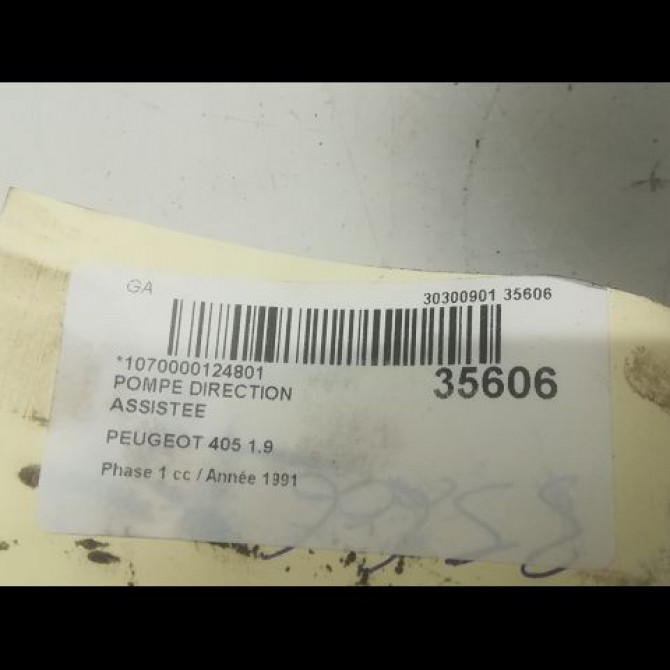 Pompe direction assistee occasion PEUGEOT 405 Phase 1 07-1987->06-1992 1.9 4007V7 3
