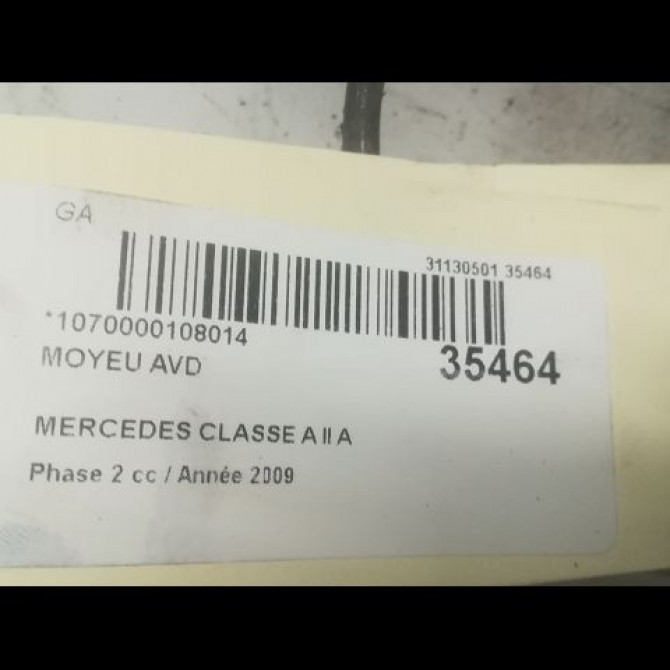 Moyeu avd occasion MERCEDES CLASSE A II Phase 2 04-2008->06-2012 A 180 CDI 1699810006 3