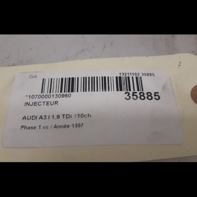 Injecteur occasion AUDI A3 I Phase 1 09-1996->10-2000 1.9 TDi 110ch 3