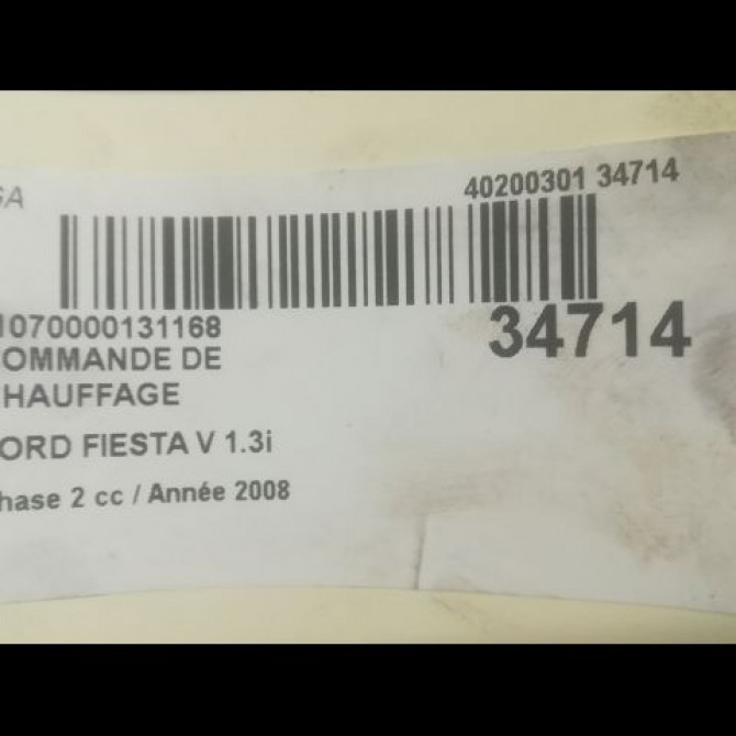 Commande de chauffage occasion FORD FIESTA V Phase 2 10-2005->10-2008 1.3i 3