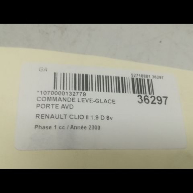 Commande lève-glace porte avant droite occasion RENAULT CLIO II Phase 1 03-1998->06-2001 1.9 D 8v 55ch 7700410151 3