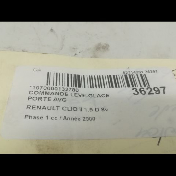Commande lève-glace porte avant gauche occasion RENAULT CLIO II Phase 1 03-1998->06-2001 1.9 D 8v 55ch 7700410151 3