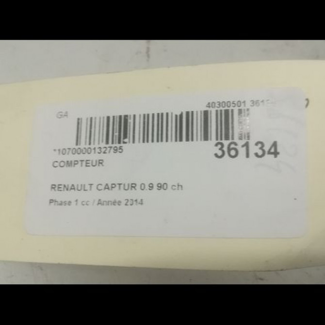 Compteur occasion RENAULT CAPTUR Phase 1 02-2013->... 0.9 90 ch 248101394R 4