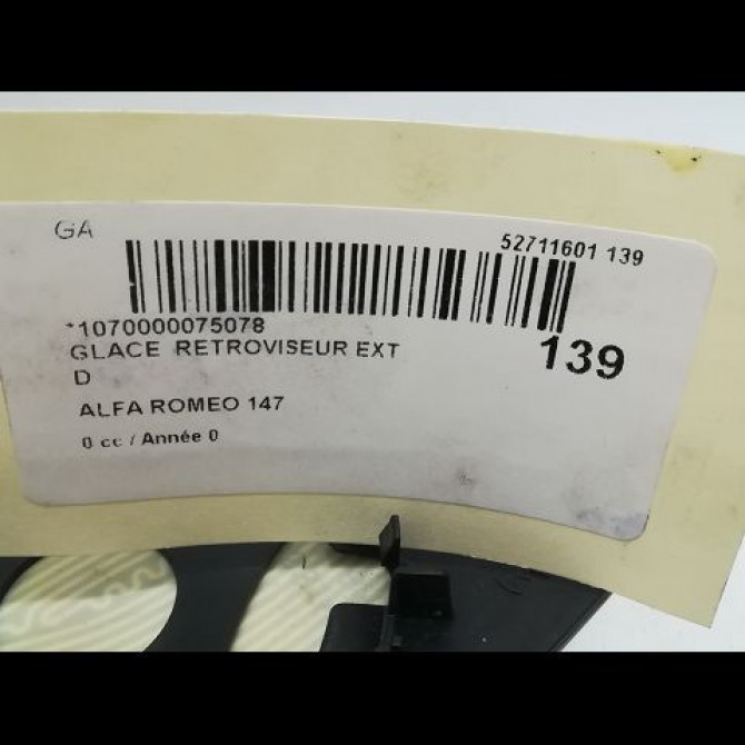 Glace  retroviseur exterieur droit occasion ALFA ROMEO 147 3