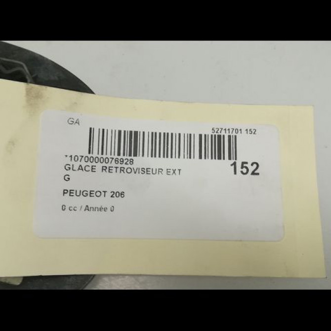 Glace  retroviseur exterieur gauche occasion PEUGEOT 206 3