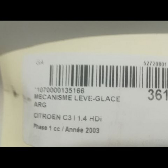 Mecanisme leve-glace arrière gauche occasion CITROEN C3 I Phase 1 04-2002->10-2005 1.4 HDi 922372 3