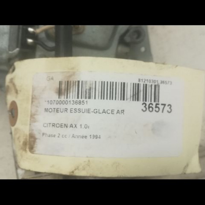 Moteur essuie-glace arrière occasion CITROEN AX Phase 2 07-1991->06-1998 1.0i 3