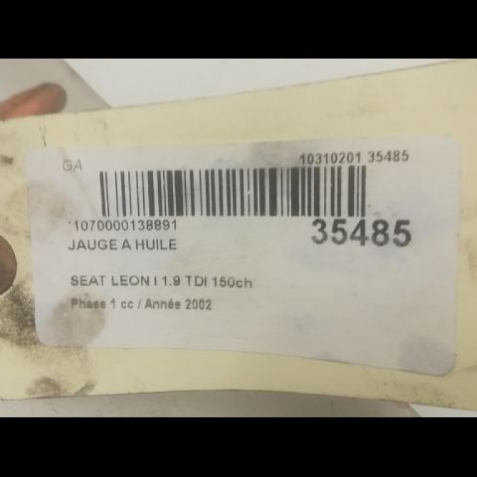 Jauge a huile occasion SEAT LEON I Phase 1 04-2000->10-2006 1.9 TDI 150ch 38115611B 2