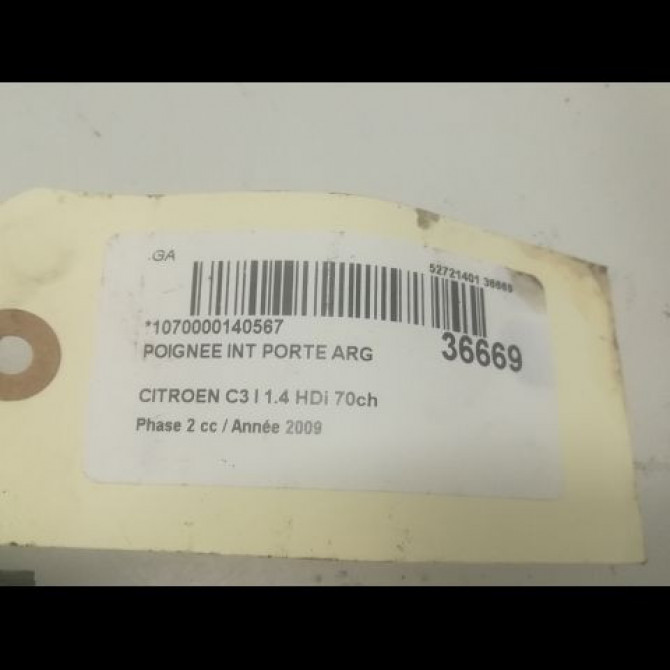 Poignee int porte arg occasion CITROEN C3 I Phase 2 10-2005->12-2010 1.4 HDi 70ch 9143Q9 3