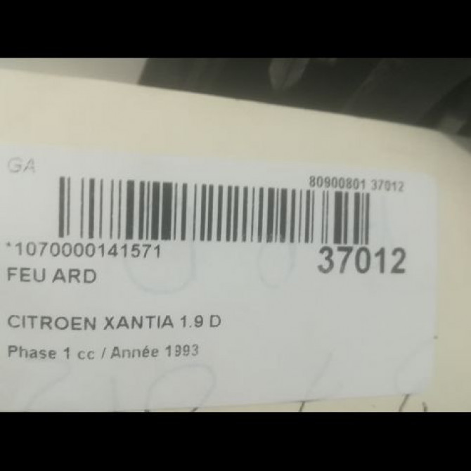 Feu arrière droit occasion CITROEN XANTIA Phase 1 03-1993->06-1998 1.9 D 95668016 3