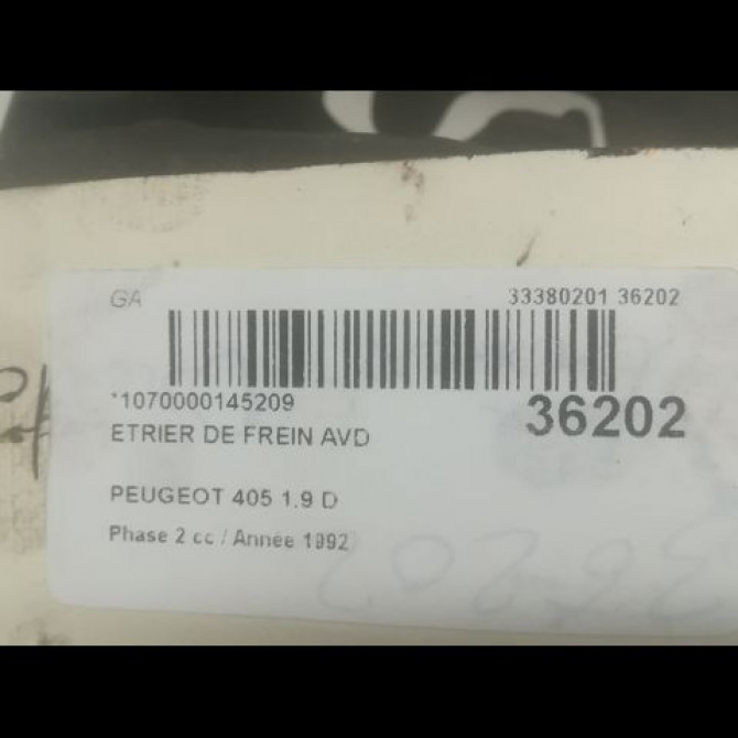Etrier de frein avant droit occasion PEUGEOT 405 Phase 2 07-1992->06-1996 1.9 D 441038 3
