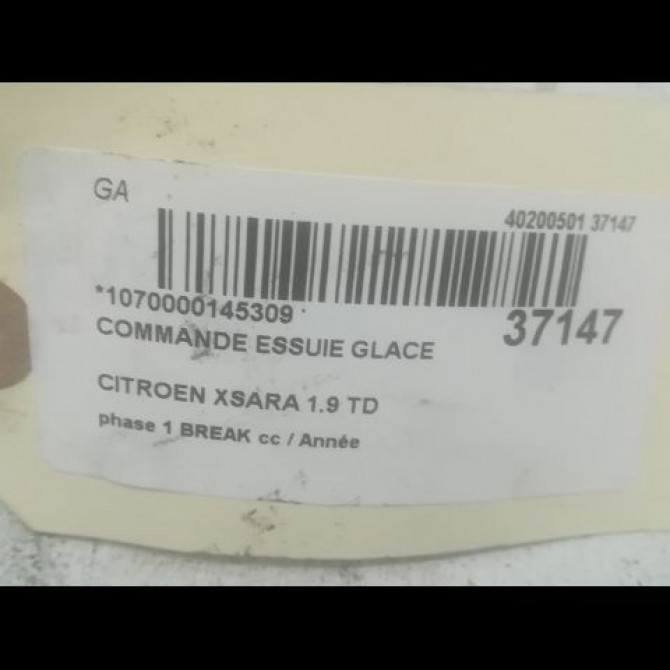 Commande essuie glace occasion CITROEN XSARA phase 1 BREAK 02-1998->09-2000 1.9 TD 90ch 6239H6 3