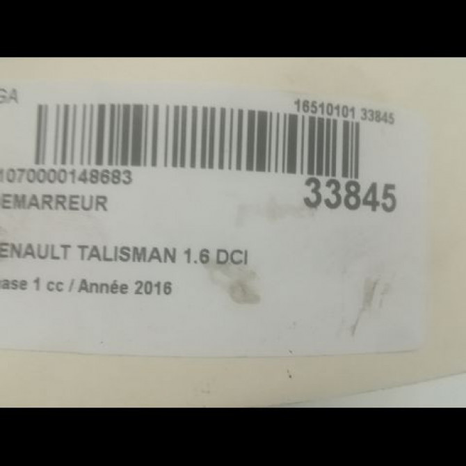 Démarreur occasion RENAULT TALISMAN Phase 1 09-2015->... 1.6 DCI 160ch 233003359R 4