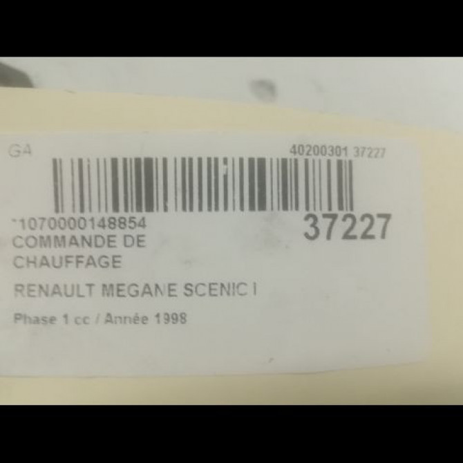 Commande de chauffage occasion RENAULT MEGANE SCENIC I Phase 1 09-1996->08-1999 1.6 3