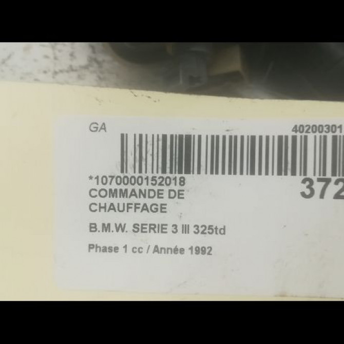 Commande de chauffage occasion B.M.W. SERIE 3 III Phase 1 01-1991->04-1998 325td 3