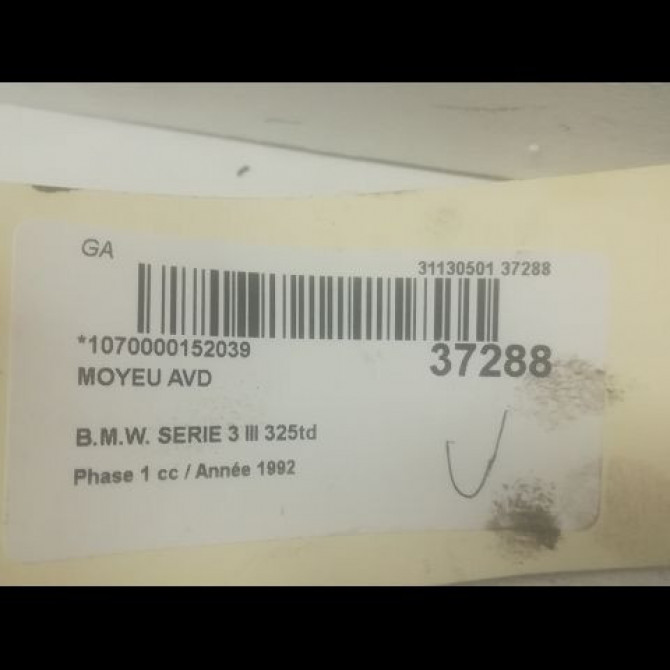 Moyeu avd occasion B.M.W. SERIE 3 III Phase 1 01-1991->04-1998 325td 3