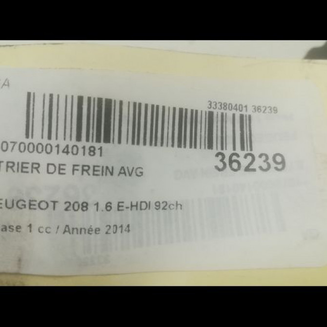 Etrier de frein avant gauche occasion PEUGEOT 208 208 Phase 1 2012-03-01->2015-09-30 1.6 E-HDI 92ch 4400R6 3