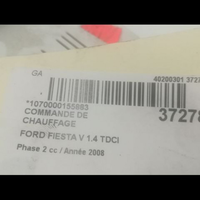 Commande de chauffage occasion FORD FIESTA V Phase 2 10-2005->10-2008 1.4 TDCI 3