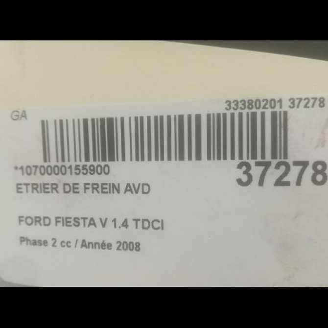 Etrier de frein avant droit occasion FORD FIESTA V Phase 2 10-2005->10-2008 1.4 TDCI 1478474 3