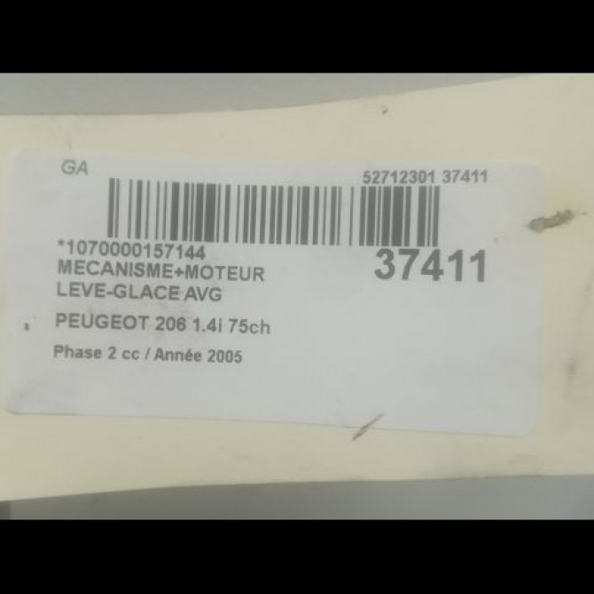 Mecanisme+moteur leve-glace avg occasion PEUGEOT 206 Phase 2 02-2003->02-2009 1.4i 75ch 9221F9 3