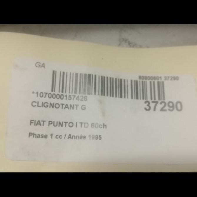Clignotant gauche occasion FIAT PUNTO I Phase 1 11-1993->10-1999 TD 60ch 7732119 3