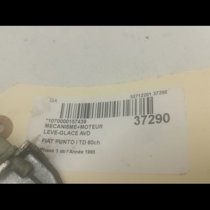 Mecanisme + moteur lève-glace avant droit occasion FIAT PUNTO I Phase 1 11-1993->10-1999 TD 60ch 46736432 3