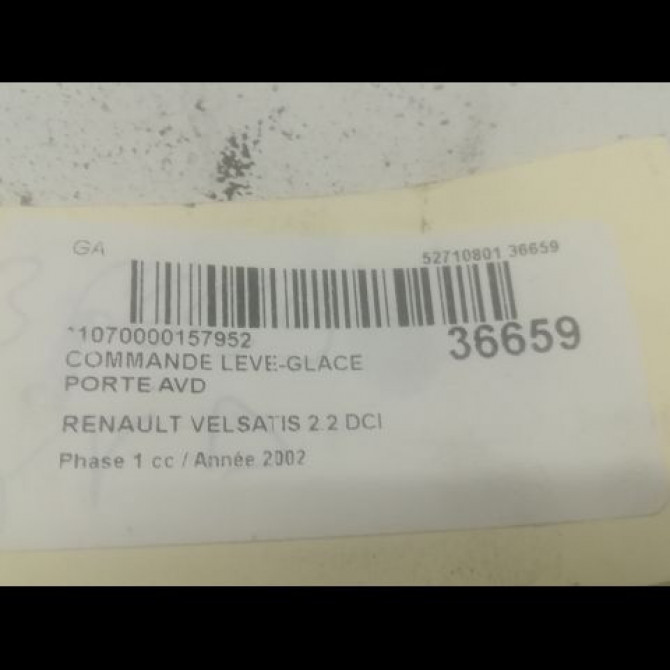 Commande lève-glace porte avant droite occasion RENAULT VELSATIS Phase 1 01-2002->04-2005 2.2 DCI 150ch 3