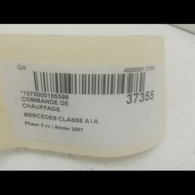 Commande de chauffage occasion MERCEDES CLASSE A I Phase 2 03-2001->09-2004 A 170 CDI 1688301985 3