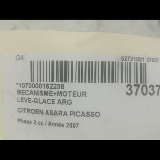 Mecanisme+moteur leve-glace arg occasion CITROEN XSARA PICASSO Phase 2 02-2004->12-2010 1.6 HDI 110ch 922470 3