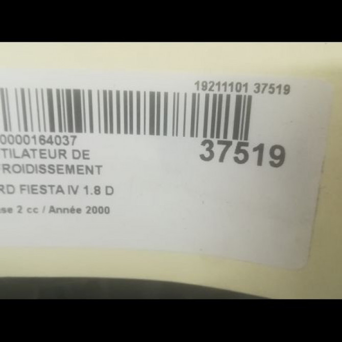 Ventilateur de refroidissement occasion FORD FIESTA IV Phase 2 09-1999->09-2002 1.8 D 1037210 3