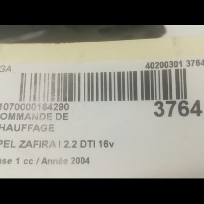 Commande de chauffage occasion OPEL ZAFIRA I Phase 1 03-1999->07-2005 2.2 DTI 16v 125ch 3