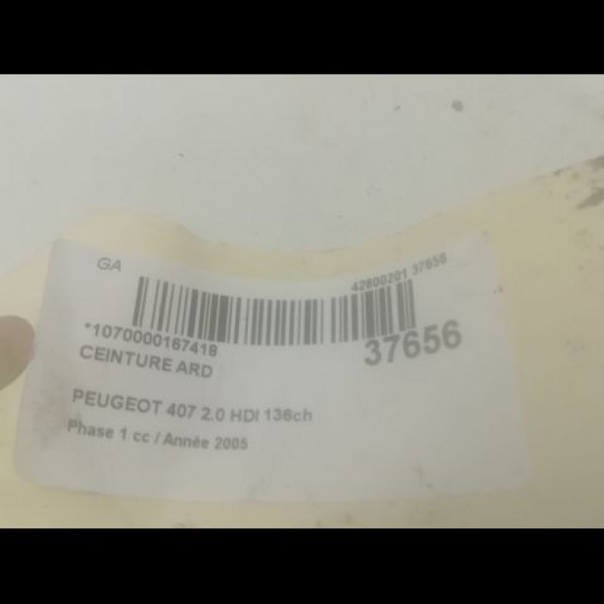 Ceinture arrière droite occasion PEUGEOT 407 Phase 1 04-2004->07-2008 2.0 HDI 136ch 8974HJ 4