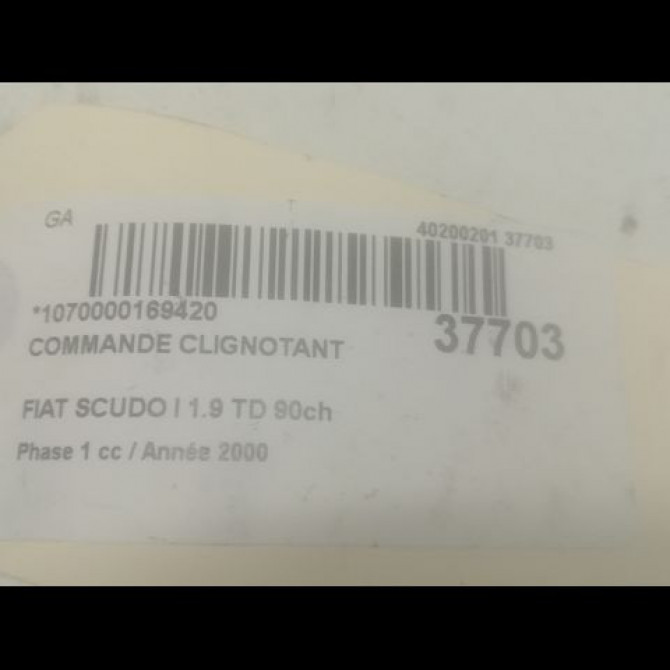 Commande clignotant occasion FIAT SCUDO I Phase 1 02-1996->12-2003 1.9 TD 90ch 3